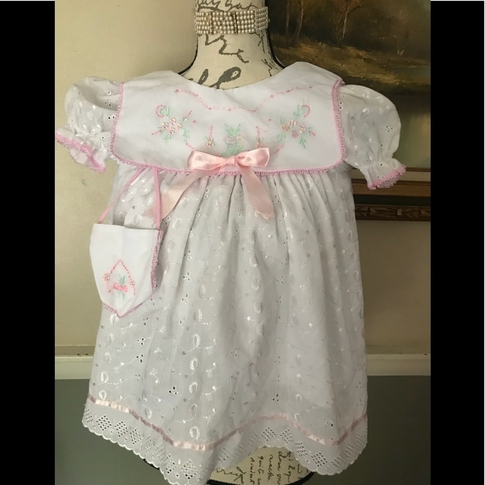 Rare Vintage 1970’s Handmade Eyelet Lace Dress